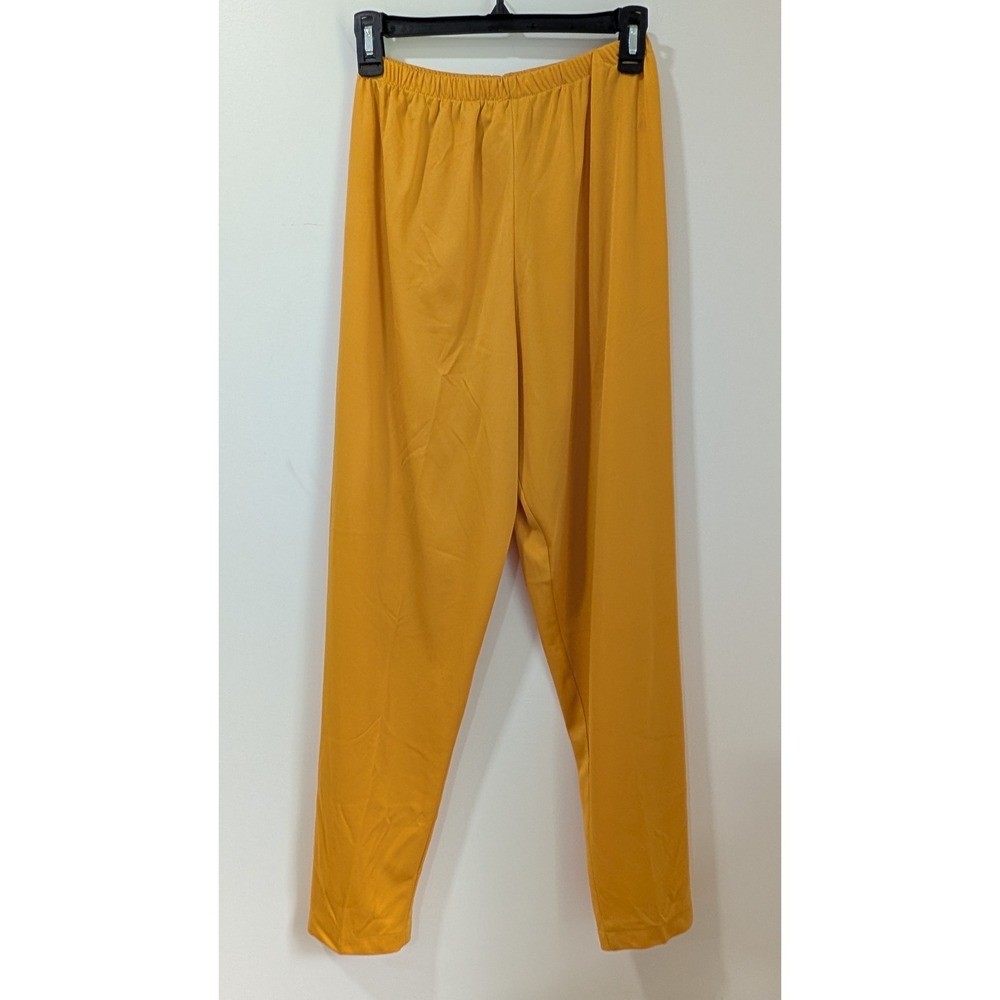 Vintage Side Mustard Yellow Leggings High Waisted Made in USA Womens Medium